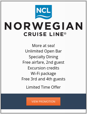 Current cruise promotion - Norwegian