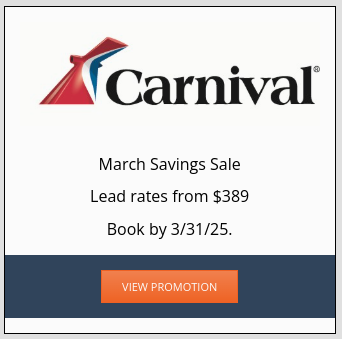 Current cruise promotion - Carnival