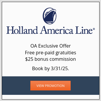 Current cruise promotion - Holland America