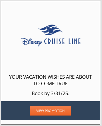 Current cruise promotion - Disney